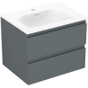 Mexen Orio meuble de salle de bain 60 cm avec lavabo Vela, 2 tiroirs, graphite mat/blanc mat - 91A10-06047-2-BFF66-W23M01