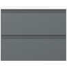 Mexen Orio meuble de salle de bain 60 cm avec lavabo Vela, 2 tiroirs, graphite mat/blanc mat - 91A10-06047-2-BFF66-W23M01
