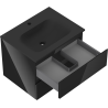 Mexen Orio armoire de salle de bain 60 cm avec lavabo Vela, 2 tiroirs, noir brillant/noir mat - 91A10-06047-2-BFF70-W23M71