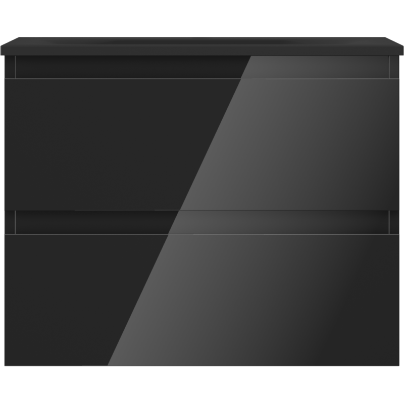Mexen Orio meuble de salle de bain 60 cm avec lavabo Vela, 2 tiroirs, noir brillant/noir mat - 91A10-06047-2-BFF70-W23M71