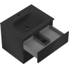 Mexen Orio meuble de salle de bain 60 cm avec lavabo Vela, 2 tiroirs, noir mat - 91A10-06047-2-BFF71-W23M71