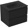 Mexen Orio meuble de salle de bain 60 cm avec lavabo Vela, 2 tiroirs, noir mat - 91A10-06047-2-BFF71-W23M71