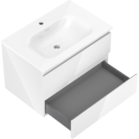 Mexen Orio meuble de salle de bain 70 cm avec lavabo Vela, 2 tiroirs, blanc brillant - 91A10-07047-2-BFF00-W23M00