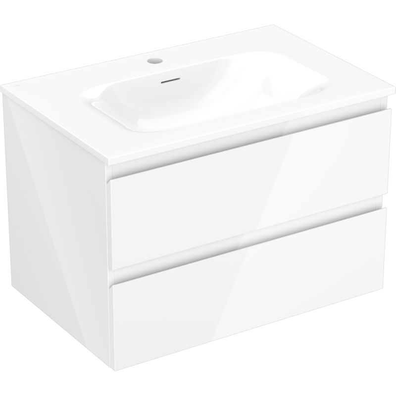 Mexen Orio meuble de salle de bain 70 cm avec lavabo Vela, 2 tiroirs, blanc brillant - 91A10-07047-2-BFF00-W23M00