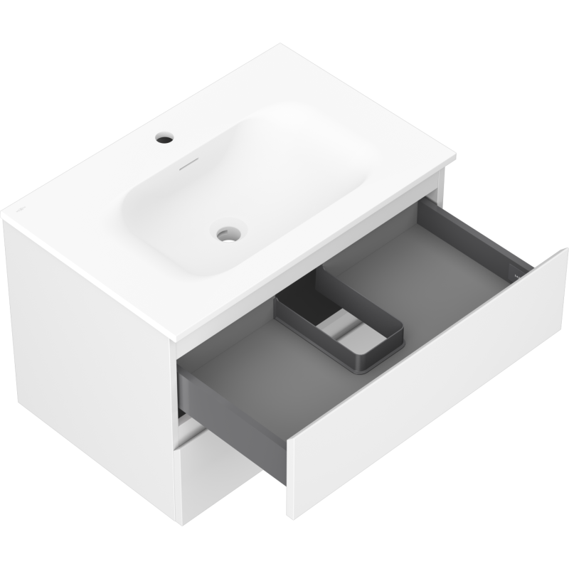 Mexen Orio meuble de salle de bain 70 cm avec lavabo Vela, 2 tiroirs, blanc mat - 91A10-07047-2-BFF01-W23M01