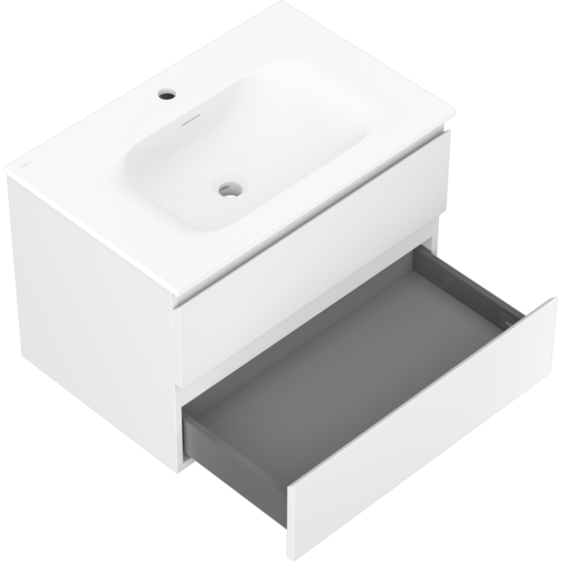 Mexen Orio meuble de salle de bain 70 cm avec lavabo Vela, 2 tiroirs, blanc mat - 91A10-07047-2-BFF01-W23M01