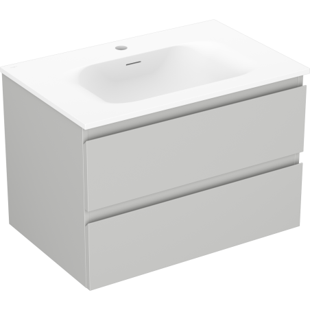 Mexen Orio meuble de salle de bain 70 cm avec lavabo Vela, 2 tiroirs, gris mat/blanc mat - 91A10-07047-2-BFF62-W23M01