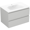 Mexen Orio meuble de salle de bain 70 cm avec lavabo Vela, 2 tiroirs, gris mat/blanc mat - 91A10-07047-2-BFF62-W23M01