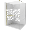 Mexen Kioto+ paroi de douche avec étagère Walk-in 100 x 200 cm, motif blanc, or - 800-100-121-50-85