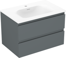 Mexen Orio armoire de salle de bain 70 cm avec lavabo Vela, 2 tiroirs, graphite mat/blanc mat - 91A10-07047-2-BFF66-W23M01