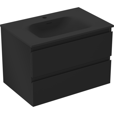 Mexen Orio meuble de salle de bain 70 cm avec lavabo Vela, 2 tiroirs, noir mat - 91A10-07047-2-BFF71-W23M71