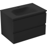 Mexen Orio meuble de salle de bain 70 cm avec lavabo Vela, 2 tiroirs, noir mat - 91A10-07047-2-BFF71-W23M71