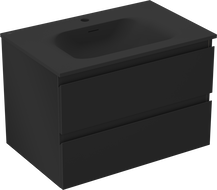 Mexen Orio meuble de salle de bain 70 cm avec lavabo Vela, 2 tiroirs, noir mat - 91A10-07047-2-BFF71-W23M71