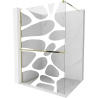 Mexen Kioto+ paroi de douche avec étagère Walk-in 70 x 200 cm, vague blanche, or - 800-070-121-50-97