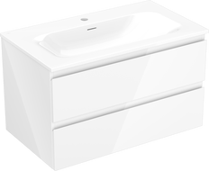 Mexen Orio meuble de salle de bain 80 cm avec lavabo Vela, 2 tiroirs, blanc brillant - 91A10-08047-2-BFF00-W23M00