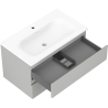 Mexen Orio meuble de salle de bain 80 cm avec lavabo Vela, 2 tiroirs, gris mat/blanc mat - 91A10-08047-2-BFF62-W23M01