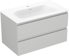 Mexen Orio meuble de salle de bains 80 cm avec lavabo Vela, 2 tiroirs, gris mat/blanc mat - 91A10-08047-2-BFF62-W23M01