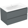 Mexen Orio armoire de salle de bain 80 cm avec lavabo Vela, 2 tiroirs, graphite mat/blanc mat - 91A10-08047-2-BFF66-W23M01