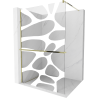 Paroi de douche avec étagère Walk-in 100 x 200 cm, motif blanc, or - 800-100-121-50-97