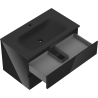Mexen Orio meuble de salle de bains 80 cm avec lavabo Vela, 2 tiroirs, noir brillant/noir mat - 91A10-08047-2-BFF70-W23M71