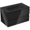 Mexen Orio meuble de salle de bains 80 cm avec lavabo Vela, 2 tiroirs, noir brillant/noir mat - 91A10-08047-2-BFF70-W23M71