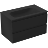 Mexen Orio meuble de salle de bain 80 cm avec lavabo Vela, 2 tiroirs, noir mat - 91A10-08047-2-BFF71-W23M71