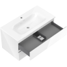 Mexen Orio meuble de salle de bain 90 cm avec lavabo Vela, 2 tiroirs, blanc brillant - 91A10-09047-2-BFF00-W23M00