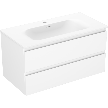 Mexen Orio armoire de salle de bains 90 cm avec lavabo Vela, 2 tiroirs, blanc mat - 91A10-09047-2-BFF01-W23M01