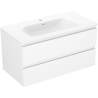 Mexen Orio armoire de salle de bains 90 cm avec lavabo Vela, 2 tiroirs, blanc mat - 91A10-09047-2-BFF01-W23M01