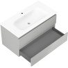 Mexen Orio meuble de salle de bain 90 cm avec lavabo Vela, 2 tiroirs, gris mat/blanc mat - 91A10-09047-2-BFF62-W23M01