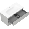 Mexen Orio armoire de salle de bain 90 cm avec lavabo Vela, 2 tiroirs, gris mat/blanc mat - 91A10-09047-2-BFF62-W23M01