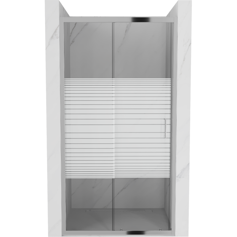 Mexen Apia porte de douche coulissante 120 cm, bandes, chrome - 845-120-000-01-20