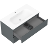 Mexen Orio armoire de salle de bains 90 cm avec lavabo Vela, 2 tiroirs, graphite mat/blanc mat - 91A10-09047-2-BFF66-W23M01