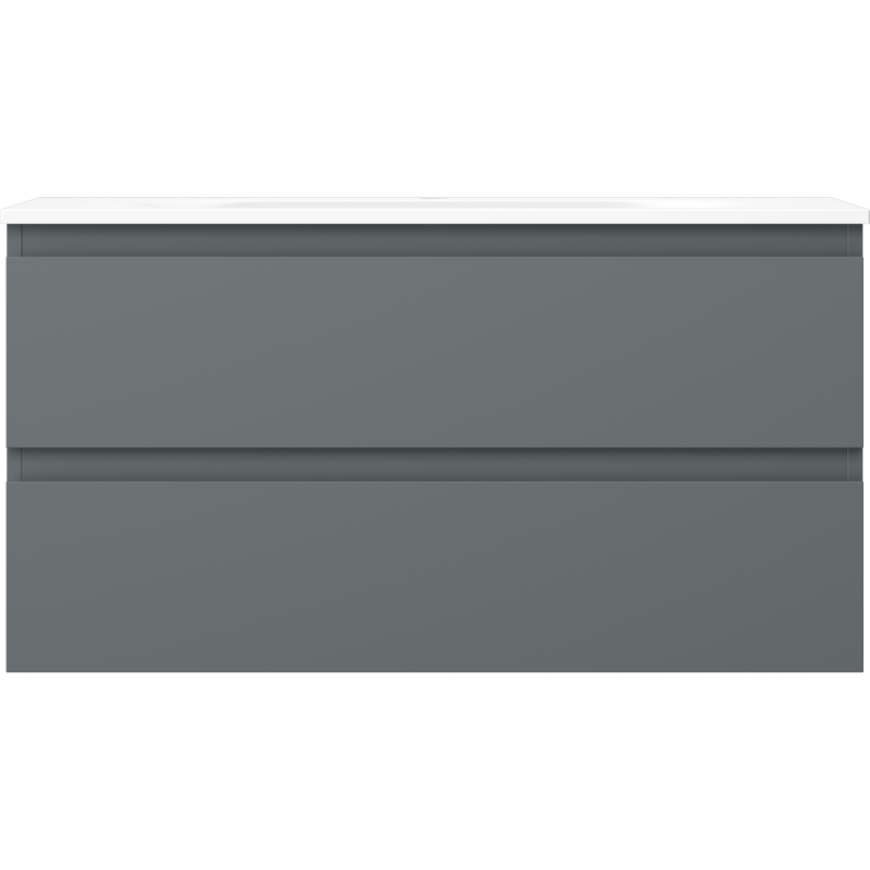Mexen Orio armoire de salle de bains 90 cm avec lavabo Vela, 2 tiroirs, graphite mat/blanc mat - 91A10-09047-2-BFF66-W23M01
