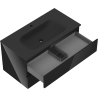 Mexen Orio meuble de salle de bain 90 cm avec lavabo Vela, 2 tiroirs, noir brillant/noir mat - 91A10-09047-2-BFF70-W23M71