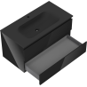 Mexen Orio meuble de salle de bain 90 cm avec lavabo Vela, 2 tiroirs, noir brillant/noir mat - 91A10-09047-2-BFF70-W23M71