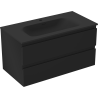 Mexen Orio meuble de salle de bain 90 cm avec vasque Vela, 2 tiroirs, noir mat - 91A10-09047-2-BFF71-W23M71