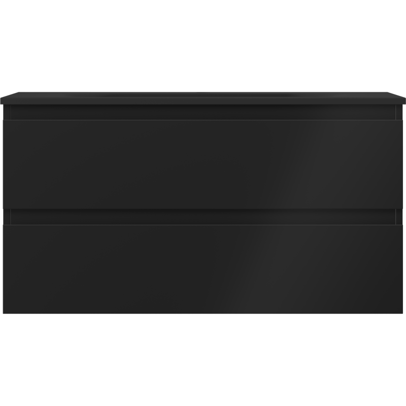 Mexen Orio meuble de salle de bain 90 cm avec vasque Vela, 2 tiroirs, noir mat - 91A10-09047-2-BFF71-W23M71