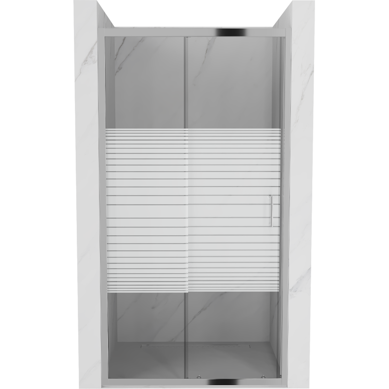Porte de douche coulissante Mexen Apia 95 cm, rayures, chrome - 845-095-000-01-20