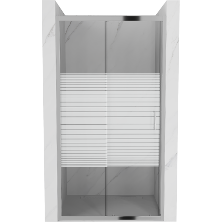 Porte de douche coulissante Mexen Apia 95 cm, rayures, chrome - 845-095-000-01-20
