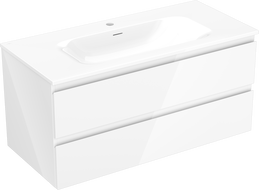 Mexen Orio meuble de salle de bain 100 cm avec lavabo Vela, 2 tiroirs, blanc brillant - 91A10-10047-2-BFF00-W23M00