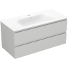 Mexen Orio meuble de salle de bain 100 cm avec lavabo Vela, 2 tiroirs, gris mat/blanc mat - 91A10-10047-2-BFF62-W23M01