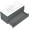 Mexen Orio armoire de salle de bain 100 cm avec lavabo Vela, 2 tiroirs, graphite mat/blanc mat - 91A10-10047-2-BFF66-W23M01