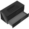 Mexen Orio meuble de salle de bain 100 cm avec lavabo Vela, 2 tiroirs, noir brillant/noir mat - 91A10-10047-2-BFF70-W23M71