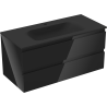 Mexen Orio meuble de salle de bain 100 cm avec lavabo Vela, 2 tiroirs, noir brillant/noir mat - 91A10-10047-2-BFF70-W23M71