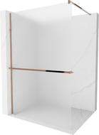 Mexen Kioto+ paroi de douche avec étagère Walk-in 90 x 200 cm, dépoli, or rose - 800-090-121-60-30
