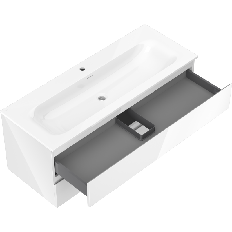 Mexen Orio meuble de salle de bains 120 cm avec lavabo Vela, 2 tiroirs, blanc brillant - 91A10-12047-2-BFF00-W23M00