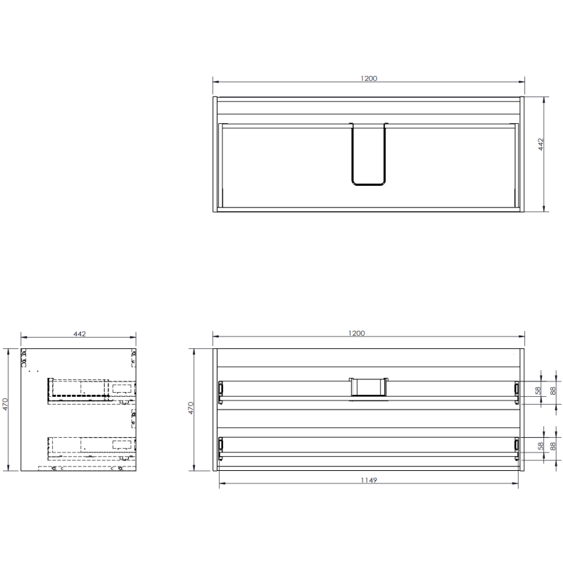 Mexen Orio meuble de salle de bain 120 cm avec lavabo Vela, 2 tiroirs, blanc mat - 91A10-12047-2-BFF01-W23M01