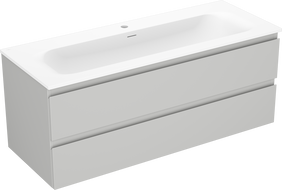 Mexen Orio meuble de salle de bains 120 cm avec lavabo Vela, 2 tiroirs, gris mat/blanc mat - 91A10-12047-2-BFF62-W23M01