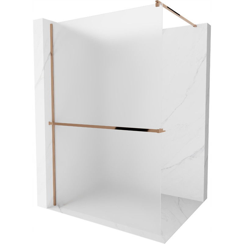 Mexen Kioto+ paroi de douche avec étagère Walk-in 70 x 200 cm, givre, or rose - 800-070-121-60-30